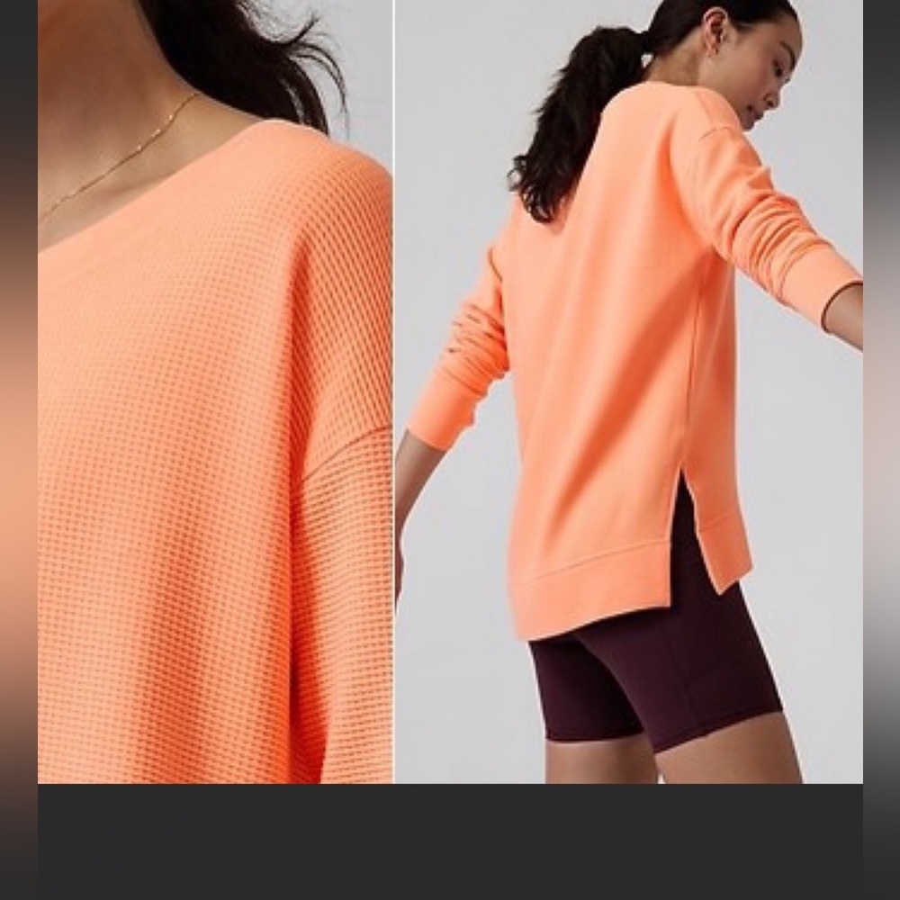 Athleta Women's V-Neck Sweater in Orange